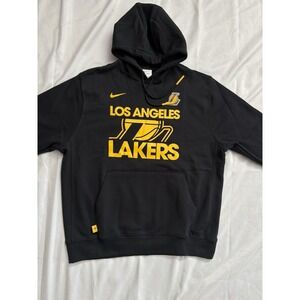 NEW Nike Los Angeles Lakers Pullover Hoodie LA Lakers Black Fleece Men's Large